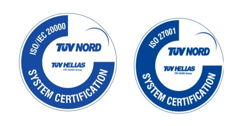 Η Regate πιστοποιήθηκε κατά το διεθνή πρότυπα ISO 27001:2013 και ISO/IEC 20000-1:2018 από την TÜV HELLAS (TÜV NORD).